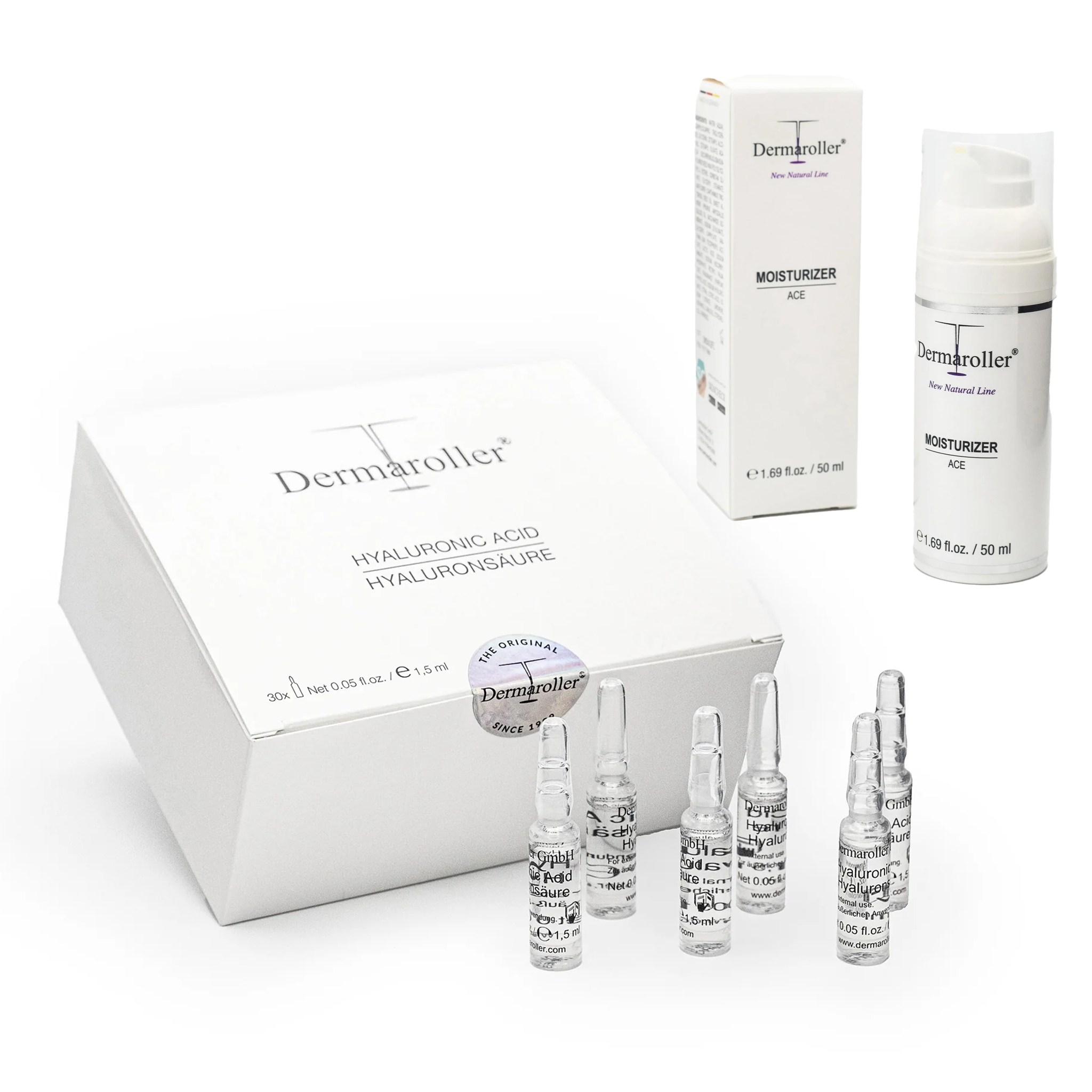 Dermaroller Daily Care Series (Hyaluronic Acid Ampoule Essence + ACE Brightening Cream)