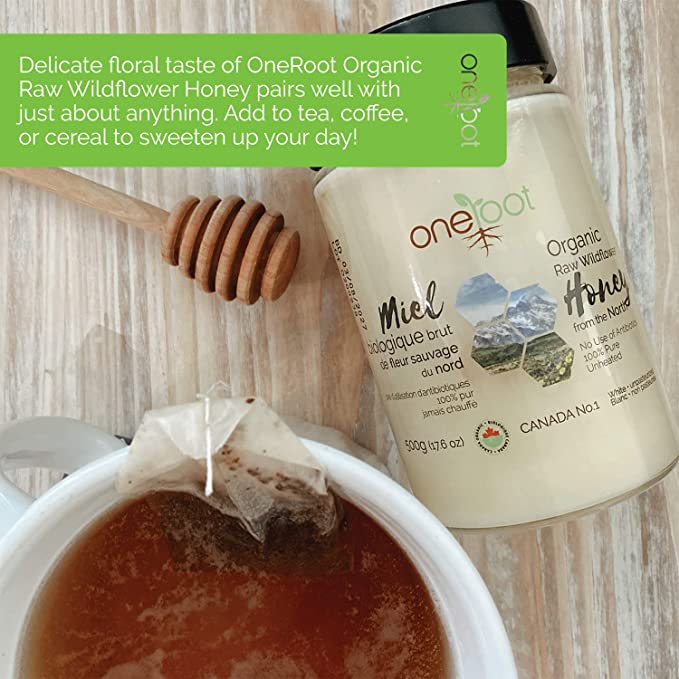Oneroot 100% Organic Canadian Wildflower Honey (1 bottle)