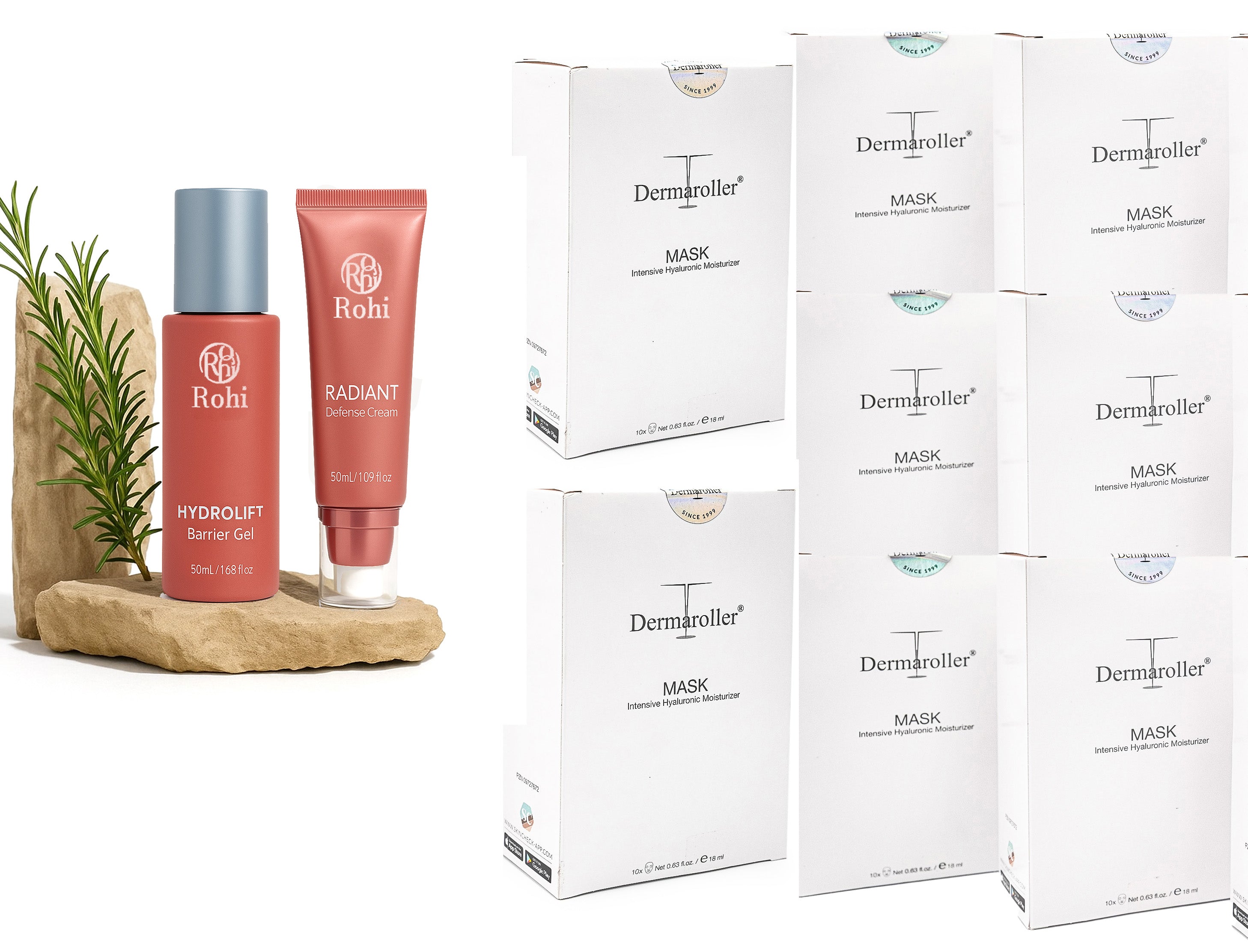 Dermaroller玻尿酸補水保濕修護急救面膜八盒(10片*8盒)送rohi凍齡套組,黑五限量,送完為止。