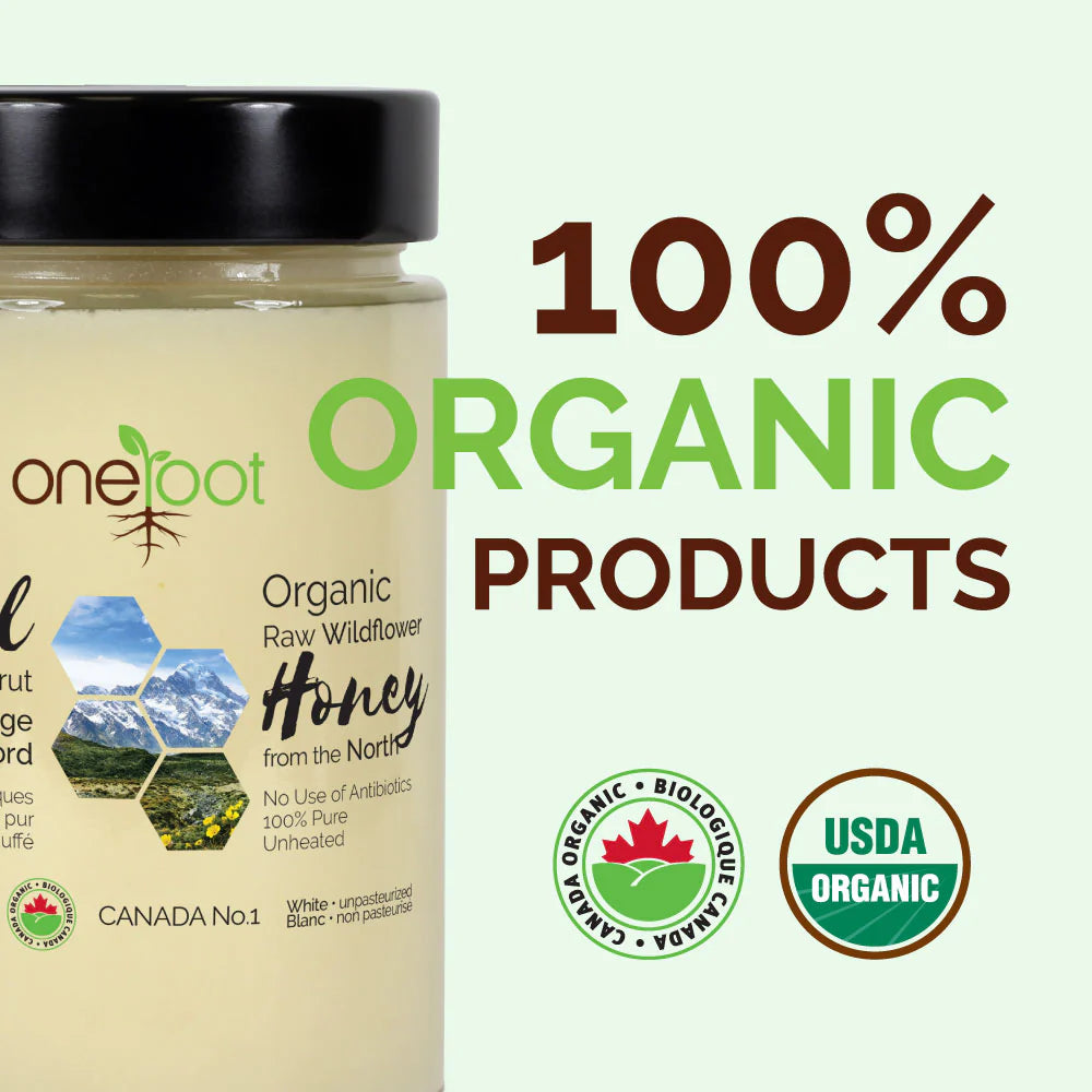 Oneroot 100% Organic Canadian Wildflower Honey (1 bottle)