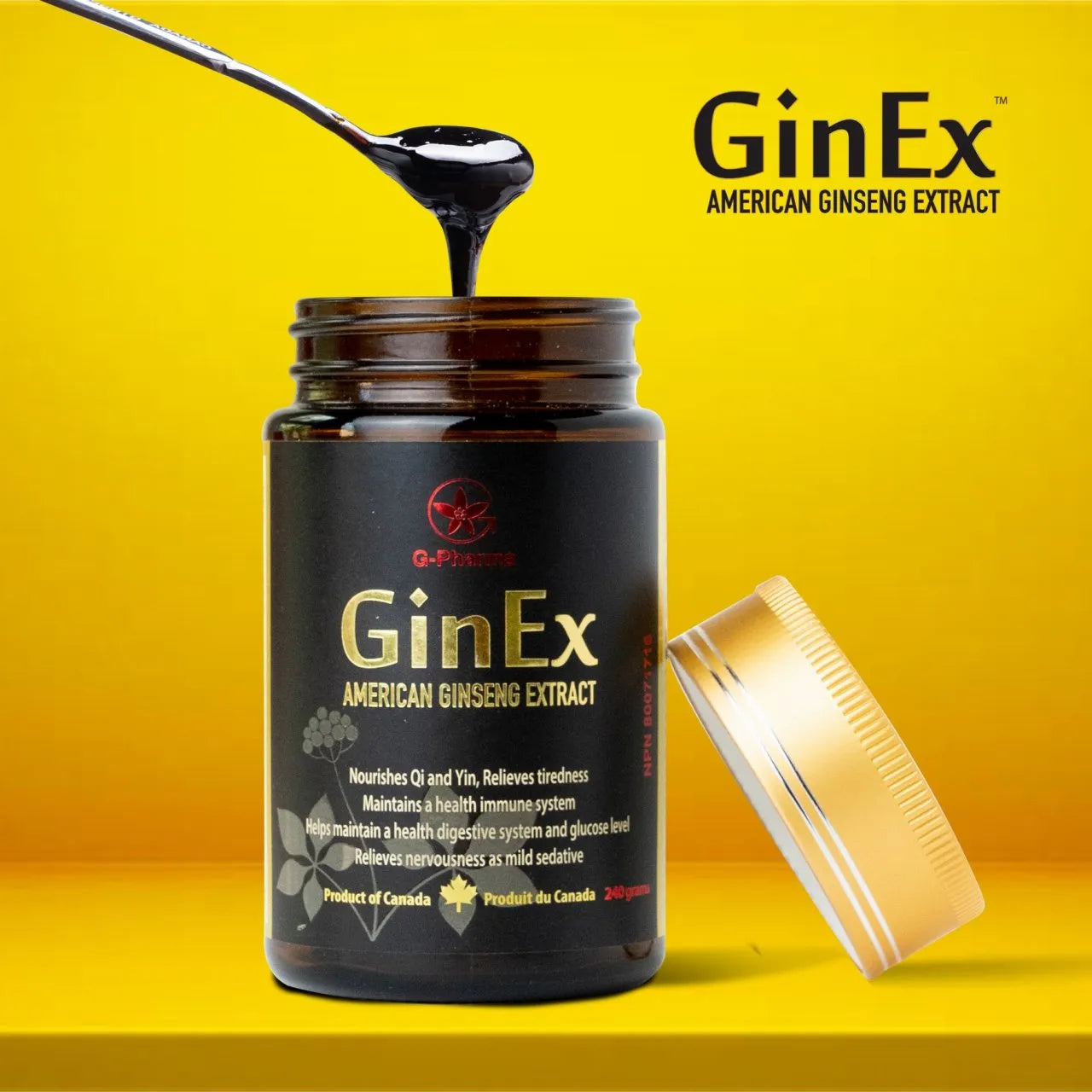 GinEx® 西洋蔘黑膏滋240g 1瓶獲購半價黑膏滋滴劑1-2瓶